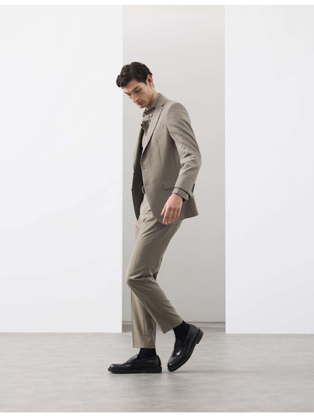 Marks & Spencer Официални панталони с лек сужен крой от смес вълна Marks & Spencer зелена