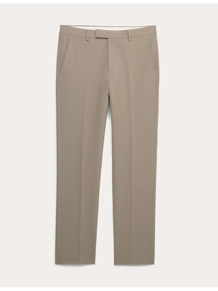 Marks & Spencer Официални панталони с лек сужен крой от смес вълна Marks & Spencer зелена