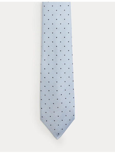 Marks & Spencer Точкована вратовръзка от чиста коприна Marks & Spencer син