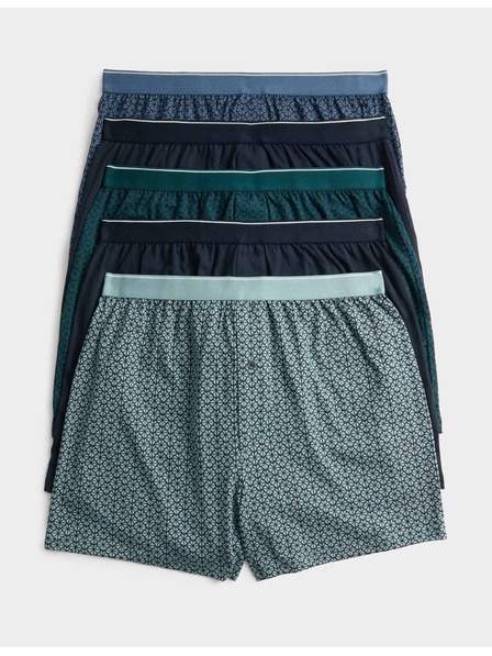 Marks & Spencer Боксерки с геометричен мотив от 100% памук с технология Cool & Fresh™, 5 броя Marks & Spencer зелена