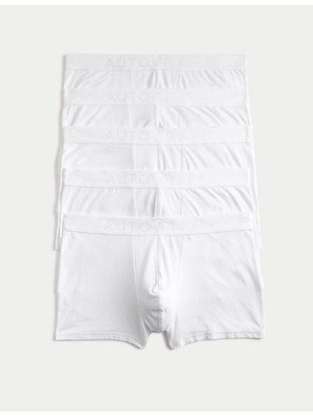 Marks & Spencer Изключително меки бедрени боксерки от памук Supima®, 5 броя Marks & Spencer бяла