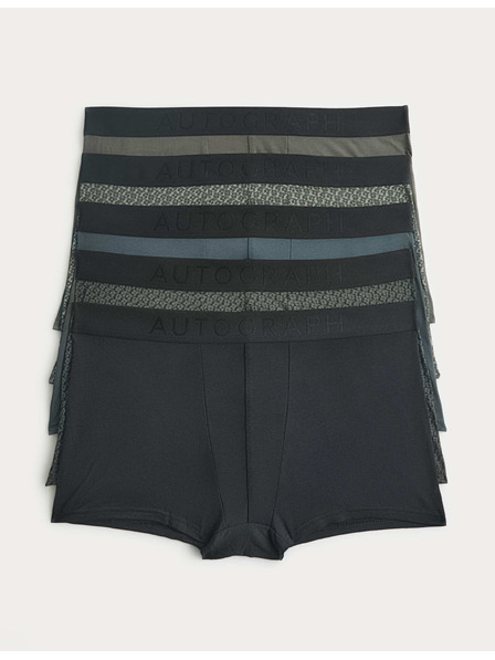 Marks & Spencer Бедрени боксерки от памук Supima® и модал, цветен мотив, 5 броя Marks & Spencer черна
