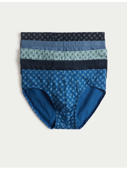 Marks & Spencer Комплект 5 броя средно меки гащички от чист памук, технология Cool & Fresh™ Marks & Spencer синя