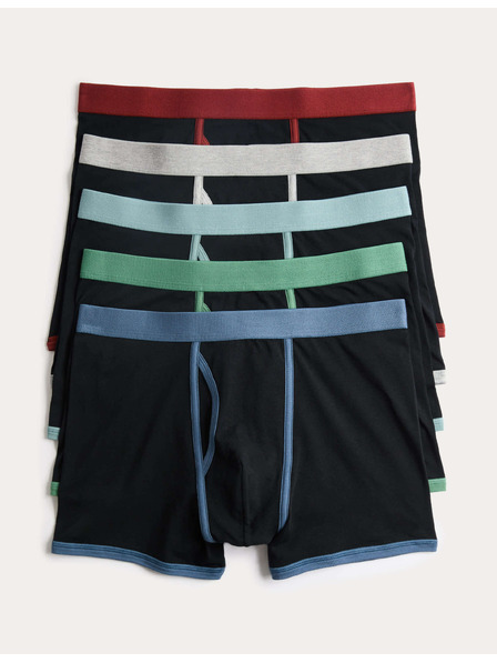 Marks & Spencer Еластични памучни боксерки с технология Cool & Fresh™ комплект 5 бр. Marks & Spencer черно
