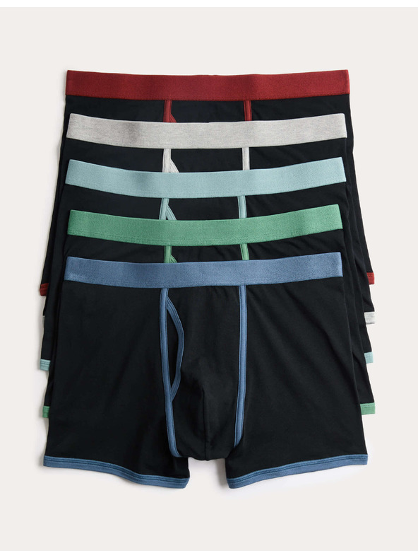 Marks & Spencer Еластични памучни боксерки с технология Cool & Fresh™ комплект 5 бр. Marks & Spencer черно