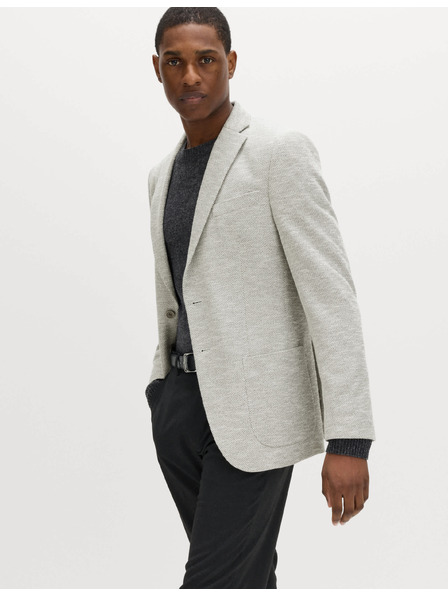Marks & Spencer Еластичен блейзър приляган крой с текстура Marks & Spencer сиво