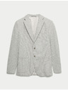 Marks & Spencer Еластичен блейзър приляган крой с текстура Marks & Spencer сиво
