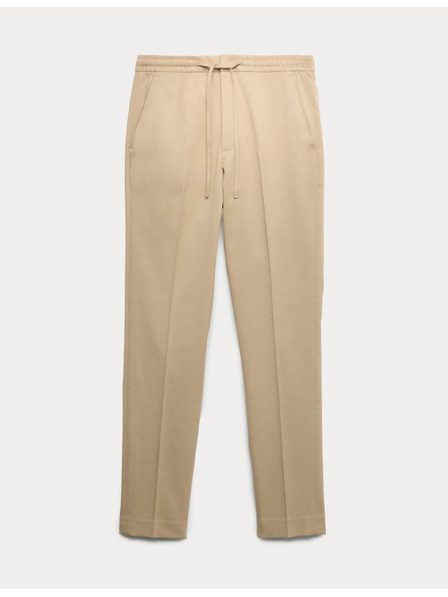 Marks & Spencer Еластични официални панталони класически крой Marks & Spencer бежово