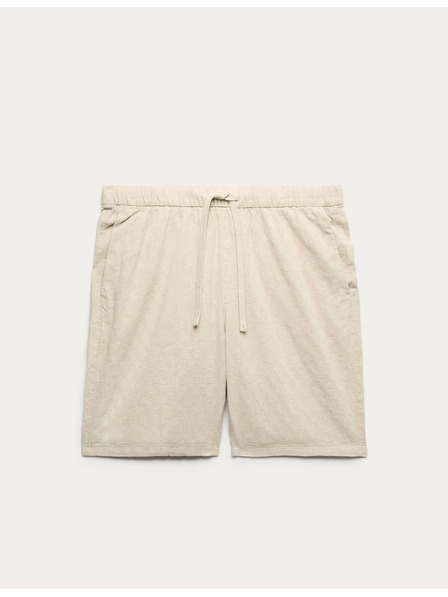 Marks & Spencer Шорти с висок дял лен Marks & Spencer бежово