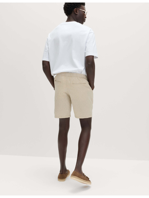 Marks & Spencer Шорти с висок дял лен Marks & Spencer бежово