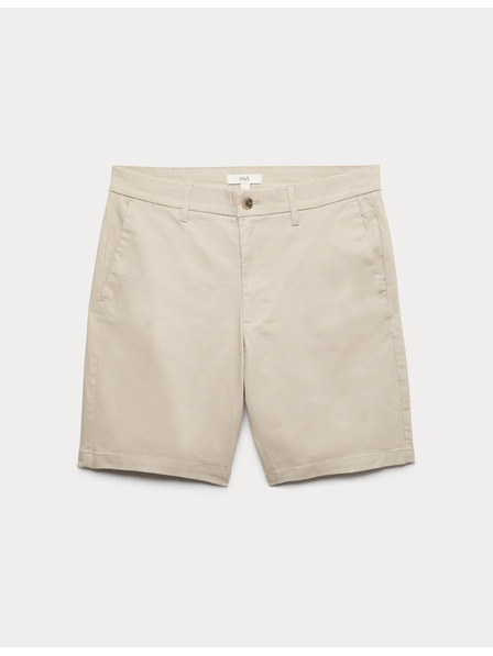 Marks & Spencer Еластични chino шорти, нормална кройка Marks & Spencer бежови