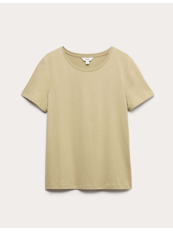 Marks & Spencer Тениска от чист памук Marks & Spencer зелена