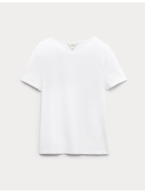 Marks & Spencer Тениска от чист памук Marks & Spencer бяла