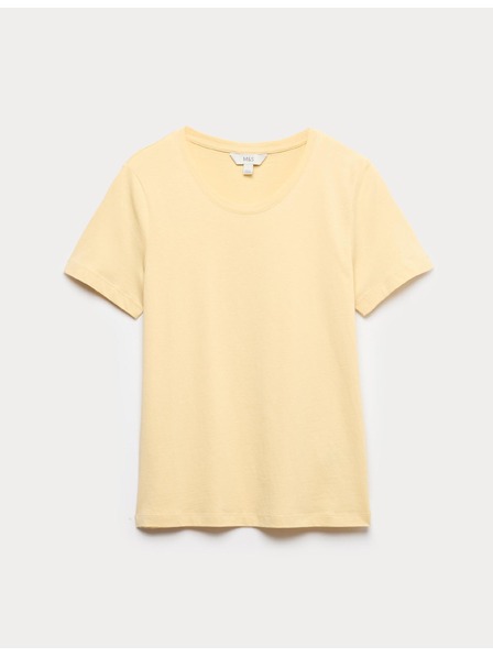 Marks & Spencer Тениска от чист памук Marks & Spencer жълта