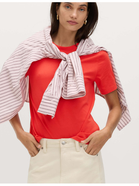 Marks & Spencer Тениска ежедневен крой, от чист памук Marks & Spencer червена