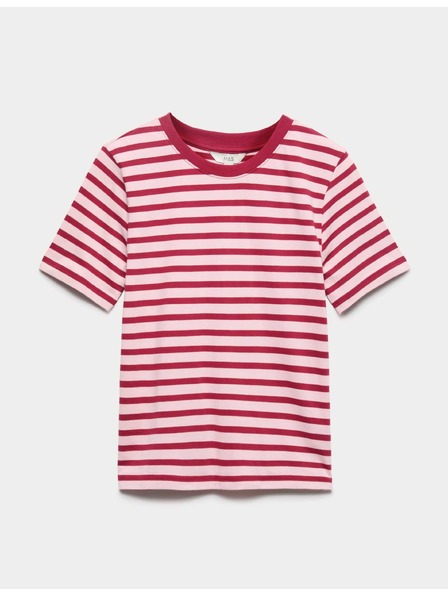 Marks & Spencer Раирана тениска от чист памук, ежедневен крой Marks & Spencer червена