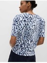 Marks & Spencer Тениска с принт, от смес памук и модал Marks & Spencer синя