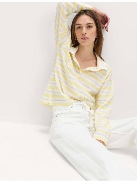 Marks & Spencer Райета регби тениска от чист памук Marks & Spencer жълто