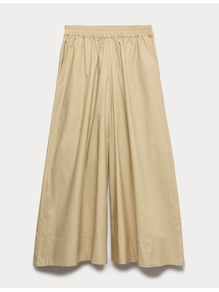 Marks & Spencer Съкратени клош панталони от чист памук Marks & Spencer бежов