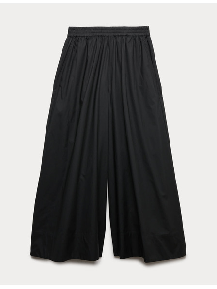 Marks & Spencer Съкратени клош панталони от чист памук Marks & Spencer черно