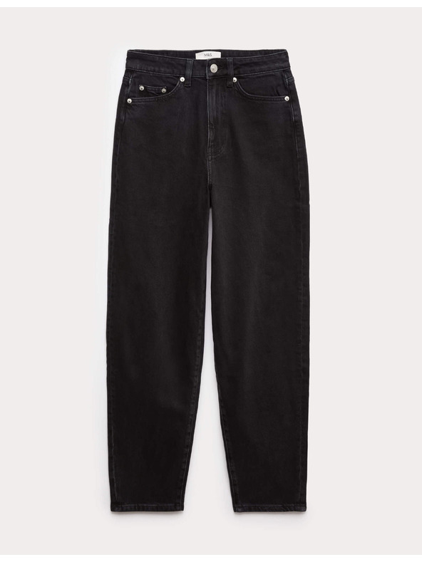 Marks & Spencer Дънки до щиколката модел Mom с висока талия Marks & Spencer черна