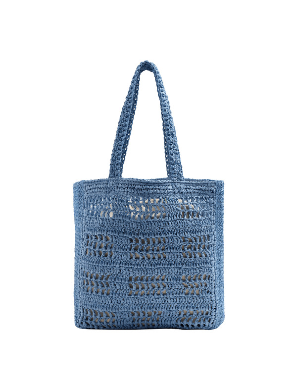Marks & Spencer Сламена чанта с дръжки Marks & Spencer синя