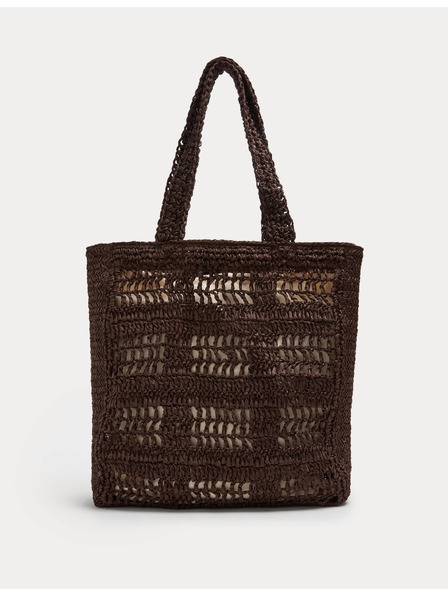 Marks & Spencer Сламена чанта с дръжки Marks & Spencer кафява
