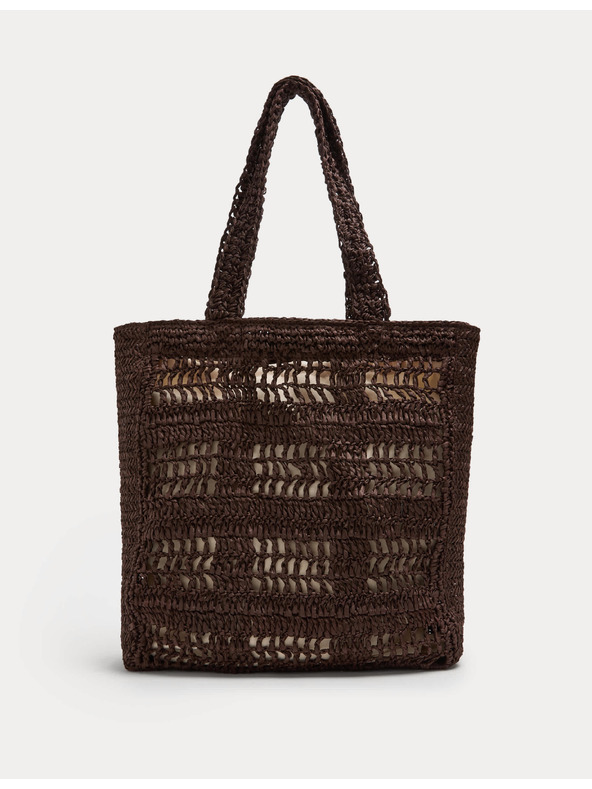 Marks & Spencer Сламена чанта с дръжки Marks & Spencer кафява