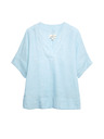 Marks & Spencer Топ Popover от чист лен с V деколте Marks & Spencer синя