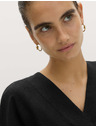 Marks & Spencer Топ Popover от чист лен с V деколте Marks & Spencer черна