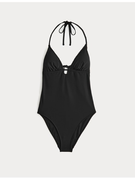 Marks & Spencer Бански костюм с подложка, завързване около врата и декоративни мъниста Marks & Spencer черна