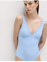Marks & Spencer Бански костюм с формиран лодков край Marks & Spencer синя