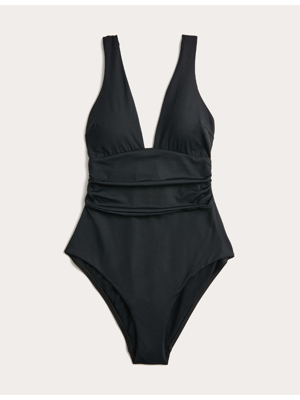 Marks & Spencer Бански костюм с дълбок деколте и формиращ стомах Marks & Spencer черна