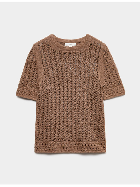 Marks & Spencer Плетена върхна част с текстура и висок процент памук Marks & Spencer кафява