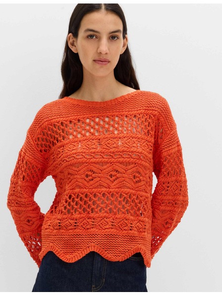 Marks & Spencer Текстурирана съкратена плетеница с висок процент памук Marks & Spencer оранжева