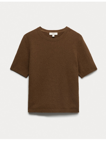 Marks & Spencer Плетен топ тесен крой букле, с висок дял памук Marks & Spencer зелена