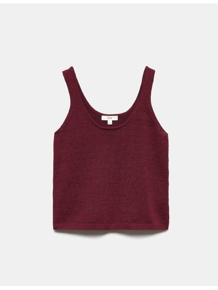 Marks & Spencer Текстурирано плетено потниче с овален разрез, от смес памук Marks & Spencer червена