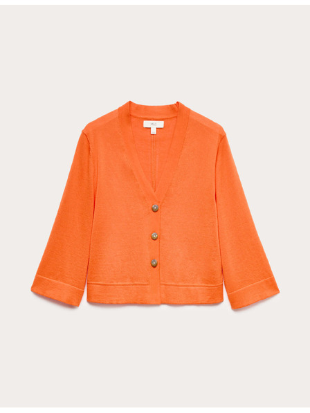 Marks & Spencer Къс кардиган с широки ръкави Marks & Spencer оранжева