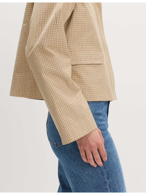 Marks & Spencer Къса куртка от материал Gingham с копчета Marks & Spencer кремава