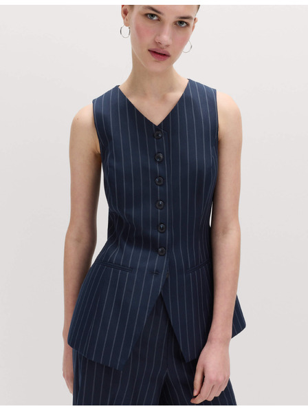 Marks & Spencer Дълго палто с раета и прилепнала талия Marks & Spencer морско синьо