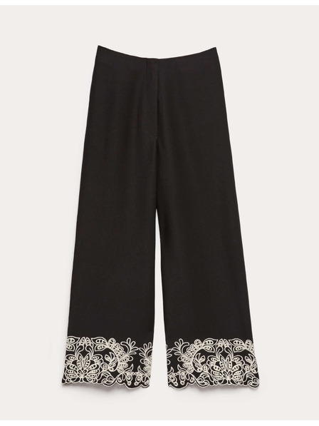 Marks & Spencer Бродирани панталони с прави краища с високо съдържание на модал Marks & Spencer черни