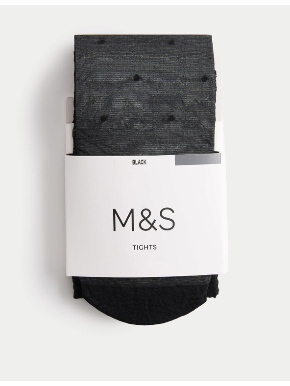 Marks & Spencer Черен дамски чорапогащник на точки Marks & Spencer 20 DEN