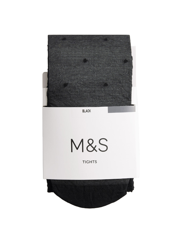 Marks & Spencer Черен дамски чорапогащник на точки Marks & Spencer 20 DEN