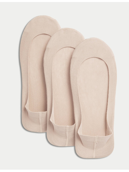 Marks & Spencer Бежови памучни педали с нисък ръст, 3 чифта Marks & Spencer