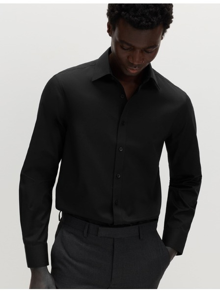 Marks & Spencer Черна риза с тесен силует, лесна за гладене Marks & Spencer