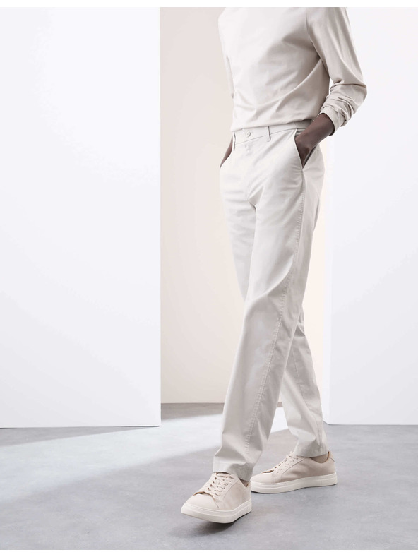 Marks & Spencer Супер леки chino панталони, нормална кройка Marks & Spencer сив