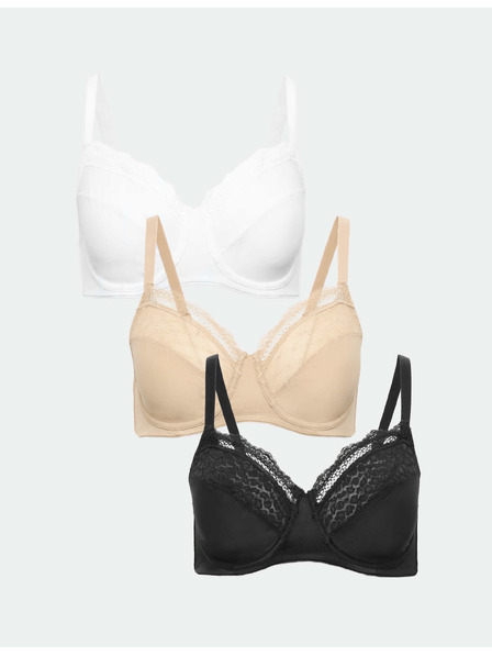 Marks & Spencer Сутиени с ефект намаляване, банели и пълни чашки, 3 бр., размер C-H Marks & Spencer черен