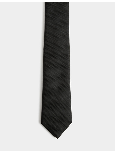Marks & Spencer Вратовръзка от 100% коприна с текстура Marks & Spencer черна