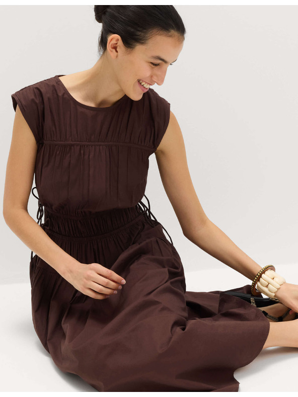 Marks & Spencer Кафяво платье с акцентирана талия