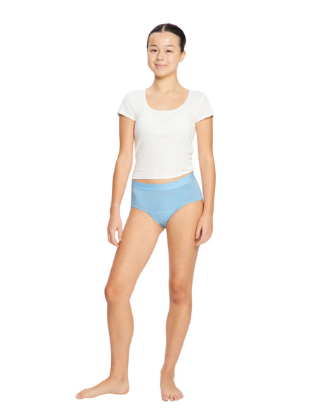 Modibodi Детски менструални бикини Modibodi Teen Hipster Boyleg Moderate Berry Blue Sorbet